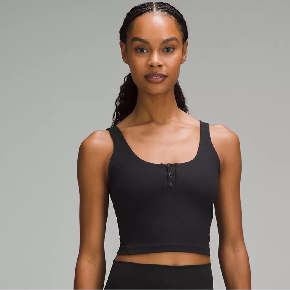 Lululemon Align Ribbed Henley Tank Top in Black NWT size 10